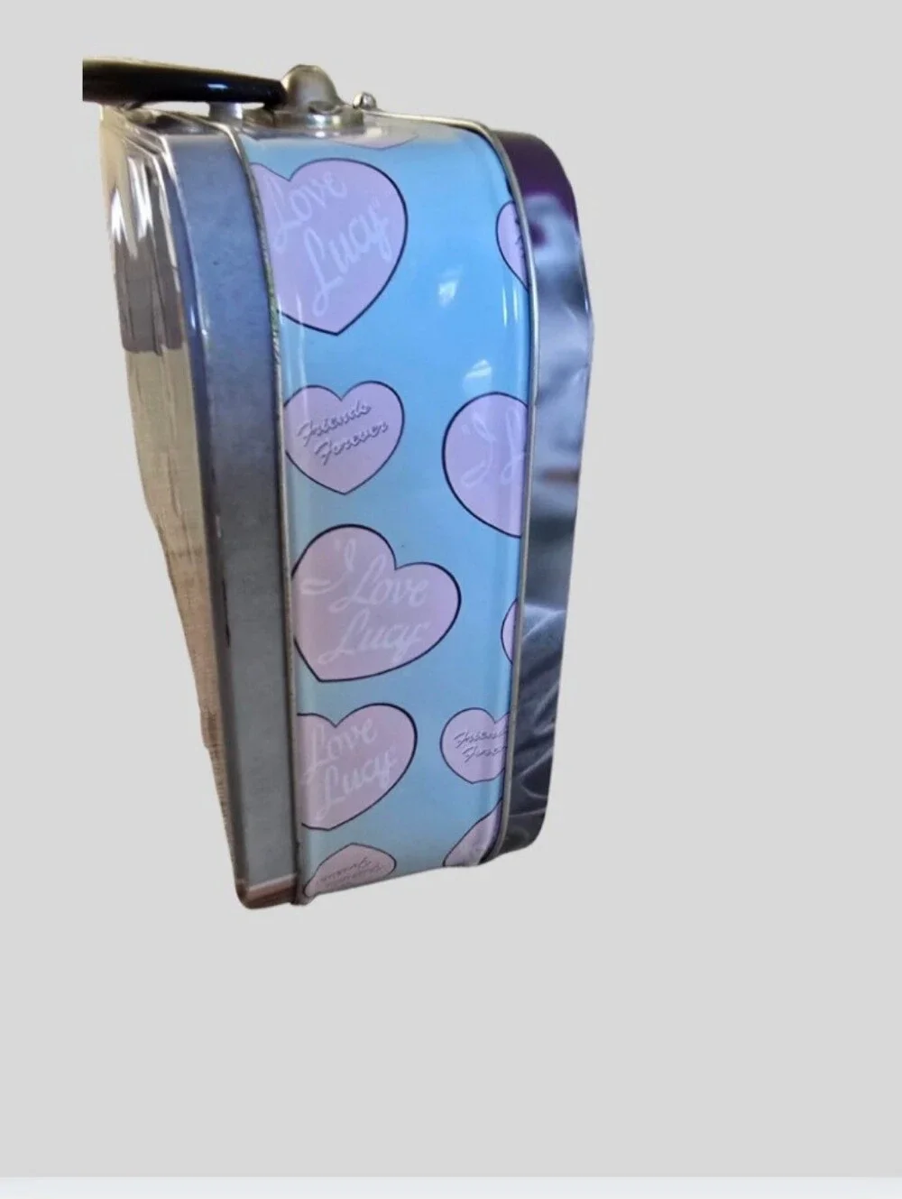 I Love Lucy and Ethel Chocolate Factory Tin Tote Lunch Box Used Vandor Vintage